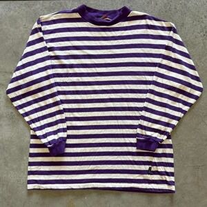 Cove Creek Purple White Stripe Vintage 90s Long-sleeve Essentials Shirt XL
